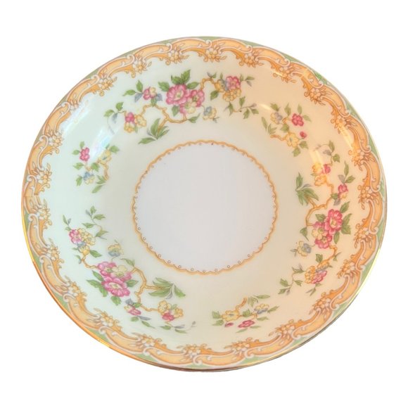 Vintage Noritake 2 handle Soup Cup and Saucer Floral Pattern Gold Trim Japan - Picture 4 of 9